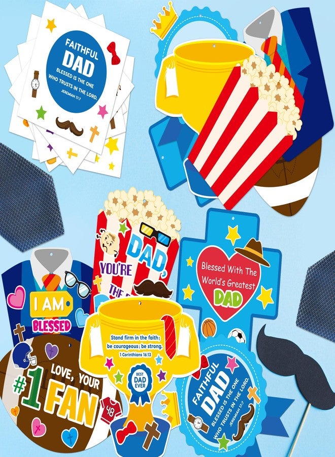BWkoss Father's Day DIY Crafts for Kids - 36Set Bulk Religious Sunday School Crafts Sticker Christian Hanging Ornament Craft Kit for Classroom VBS Activities Sunday School Father's Day Favors - Image 4